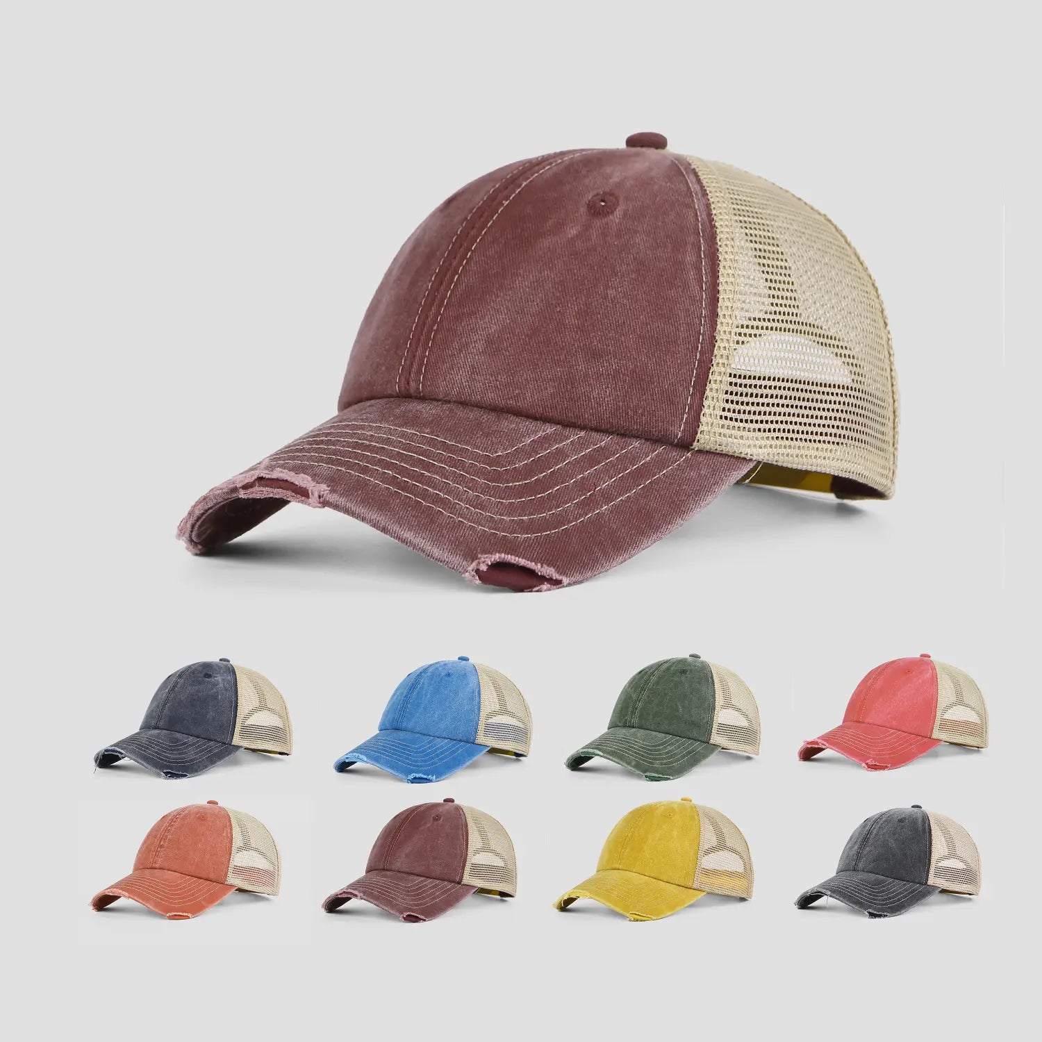 Blank Cotton Sand Vintage Trucker Hats Wholesale - 6532 Foremost Hat