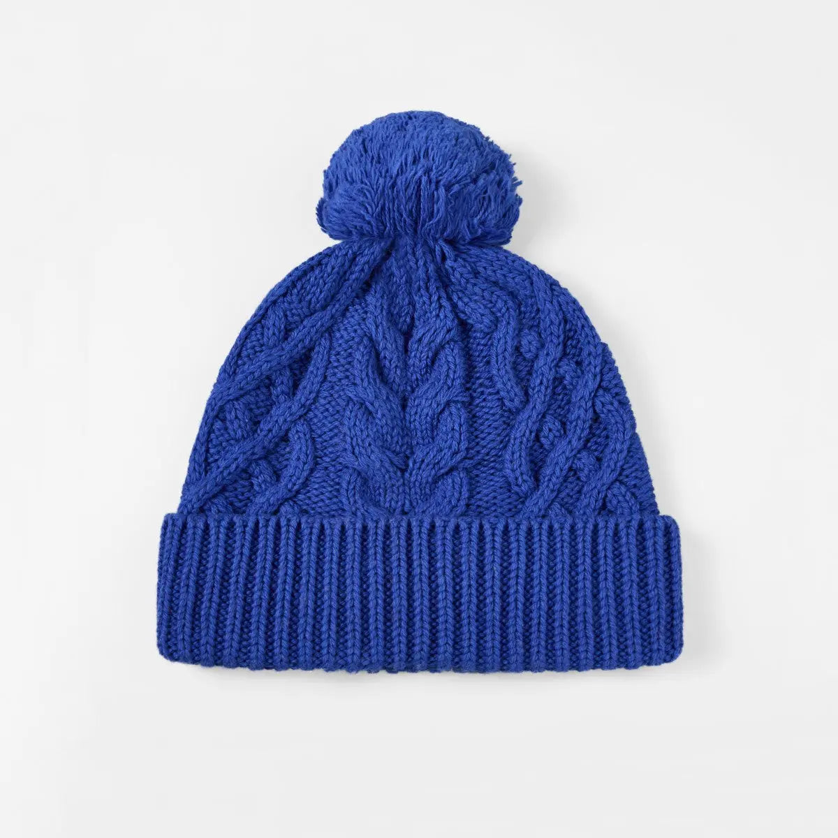 Blank Merino Wool Cable-Knit Beanie with Pom-Pom Wholesale - 1168 foremosthat