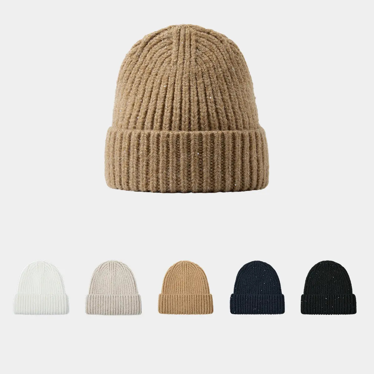 Blank Cuffed Sparkle Blend Beanie Wholesale - 1285