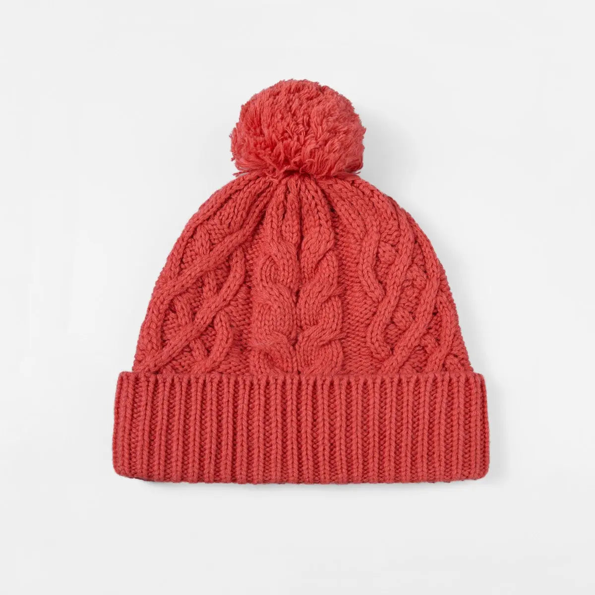 Blank Merino Wool Cable-Knit Beanie with Pom-Pom Wholesale - 1168 foremosthat