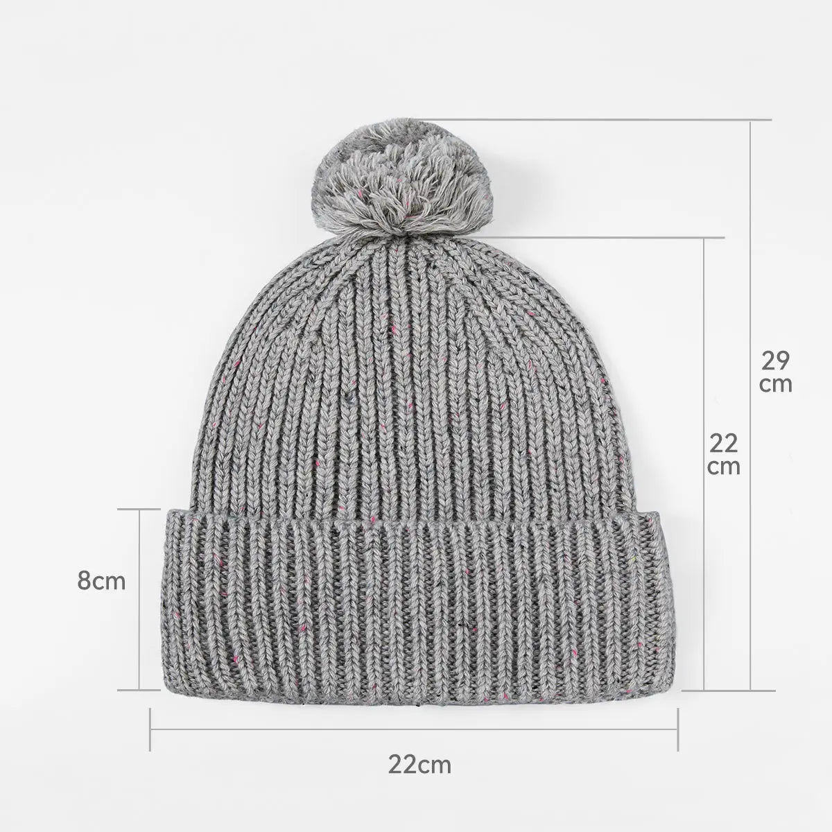 Blank Wool Speckled Beanie with Pom-Pom Wholesale - 1192 foremosthat