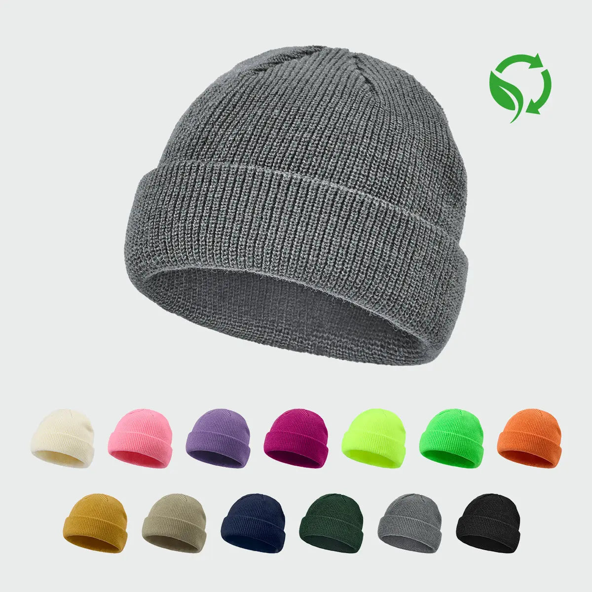 Blank Recycled Cuffed Fisherman Beanie Wholesale - 1195 Foremost Hat