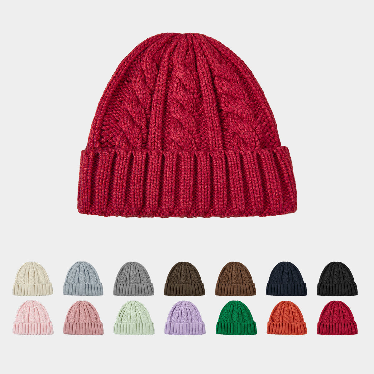 Blank Australian Wool Cable Knit Beanie Wholesale - 1340