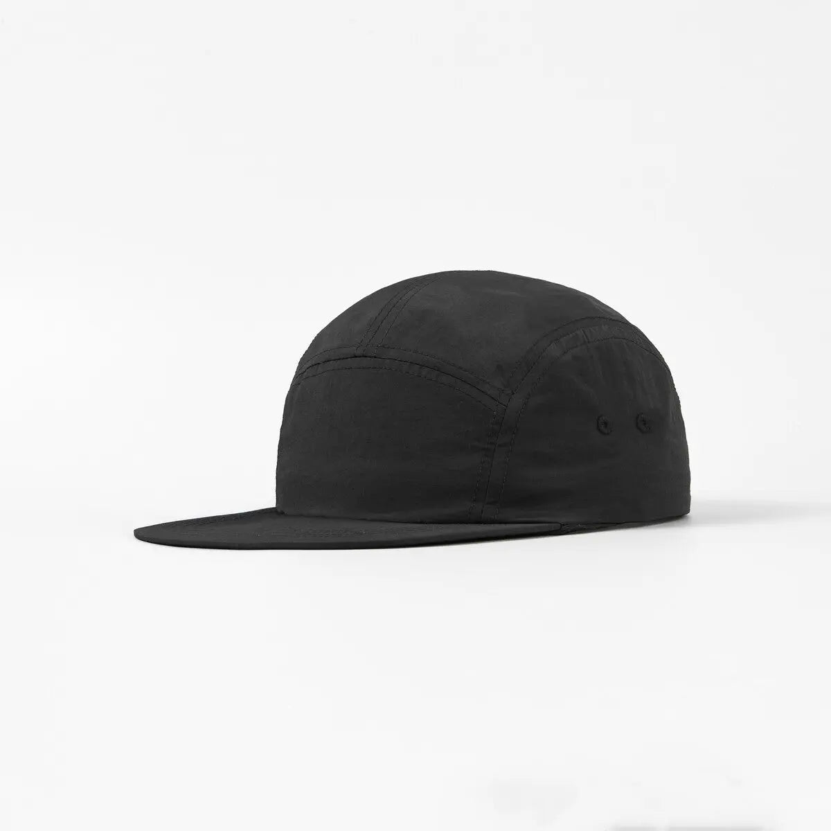Blank 5 Panel Nylon Camper Hat - 6016  Black Foremost Hat