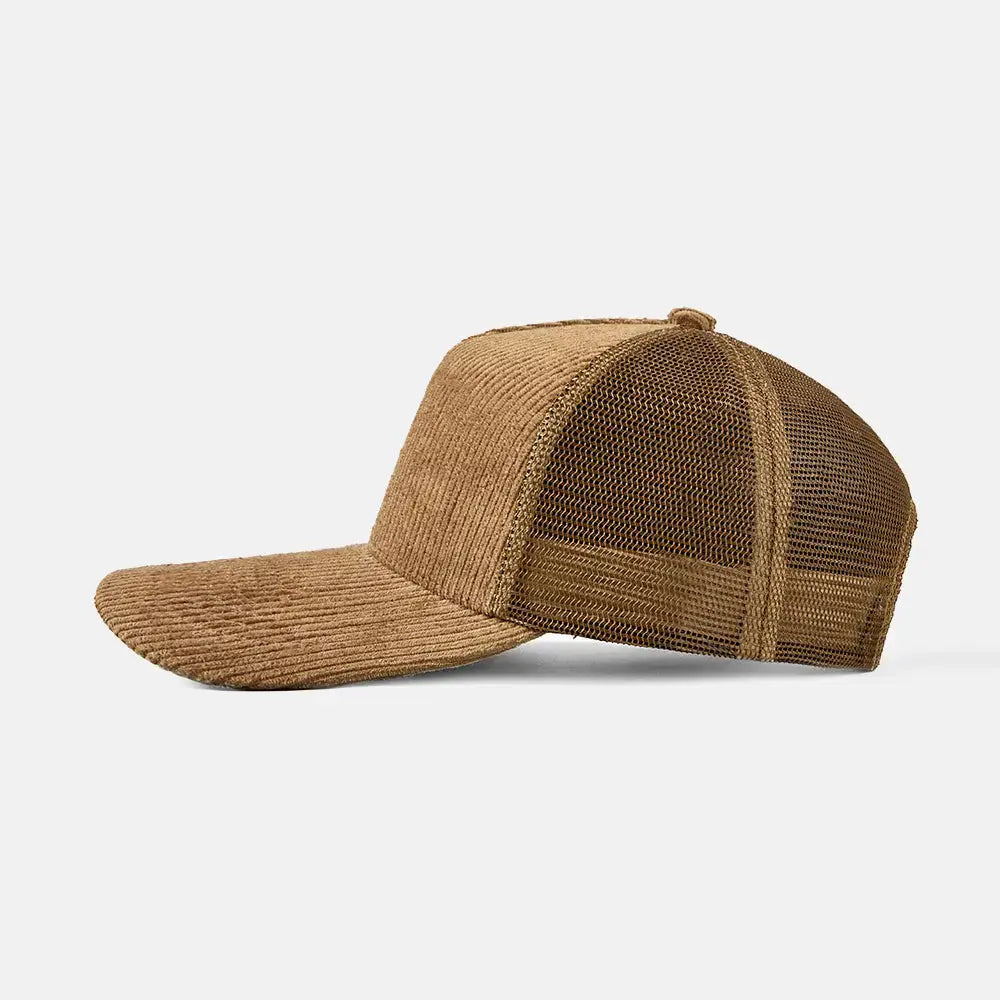 Blank 5 Panel Corduroy Trucker Hat - 5129 foremosthat