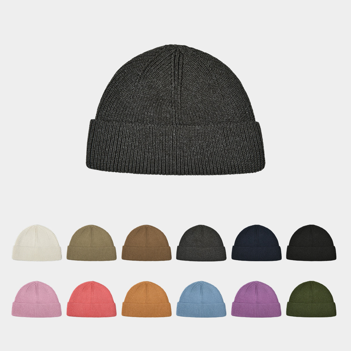 Blank Antibacterial Ribbed Knit Beanie Hat Wholesale - 1835