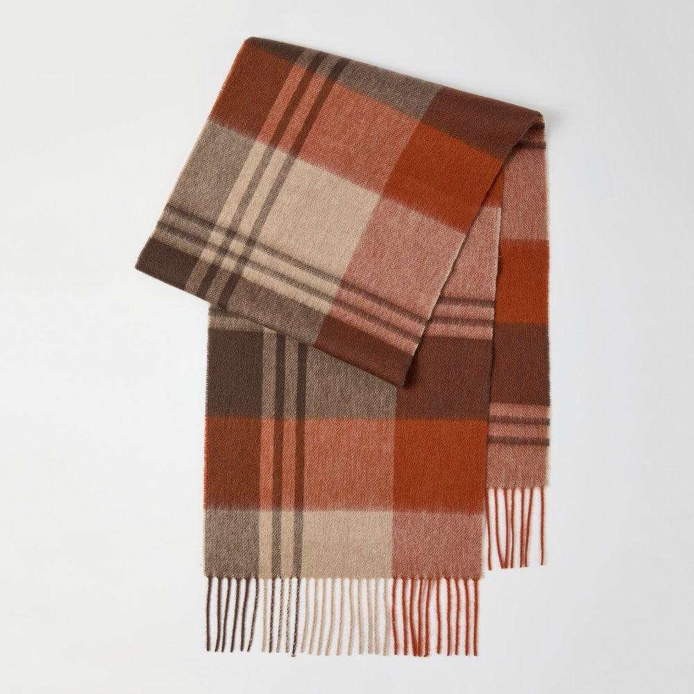 Blank 100% Sheep Wool Plaid Scarf Wholesale