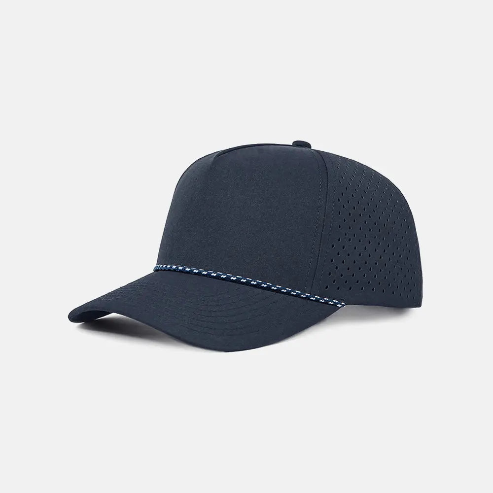 Blank Recycled Water Repellent Snapback Golf Rope Hat - 6526P  Navy-K178-18 Foremost Hat