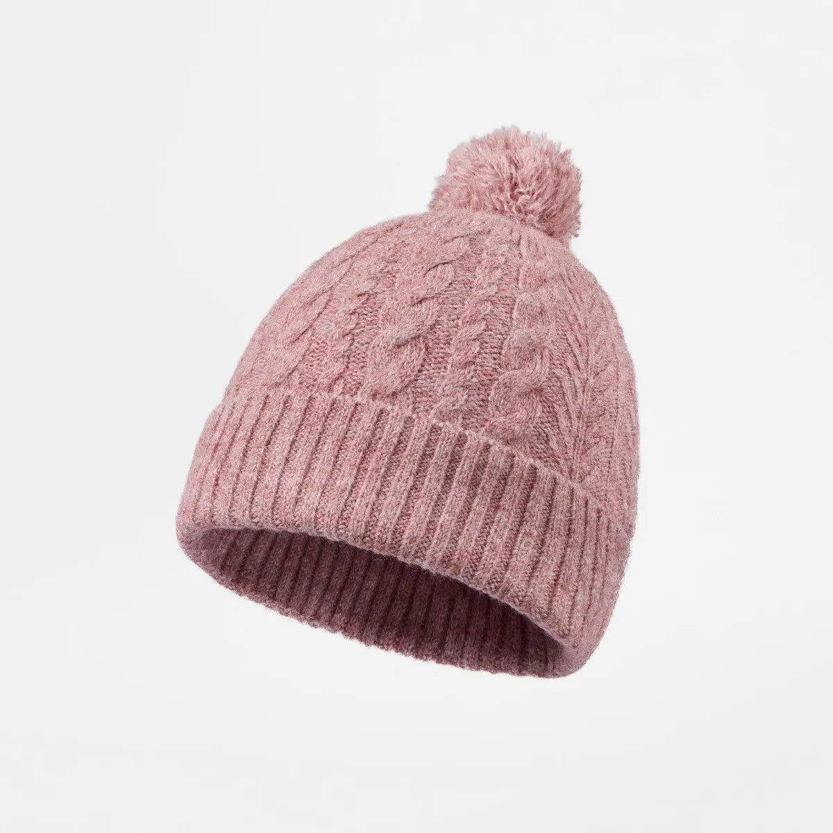 Blank Recycled Cable Knit Beanie with Pom-Pom Wholesale - 1335 Foremost Hat