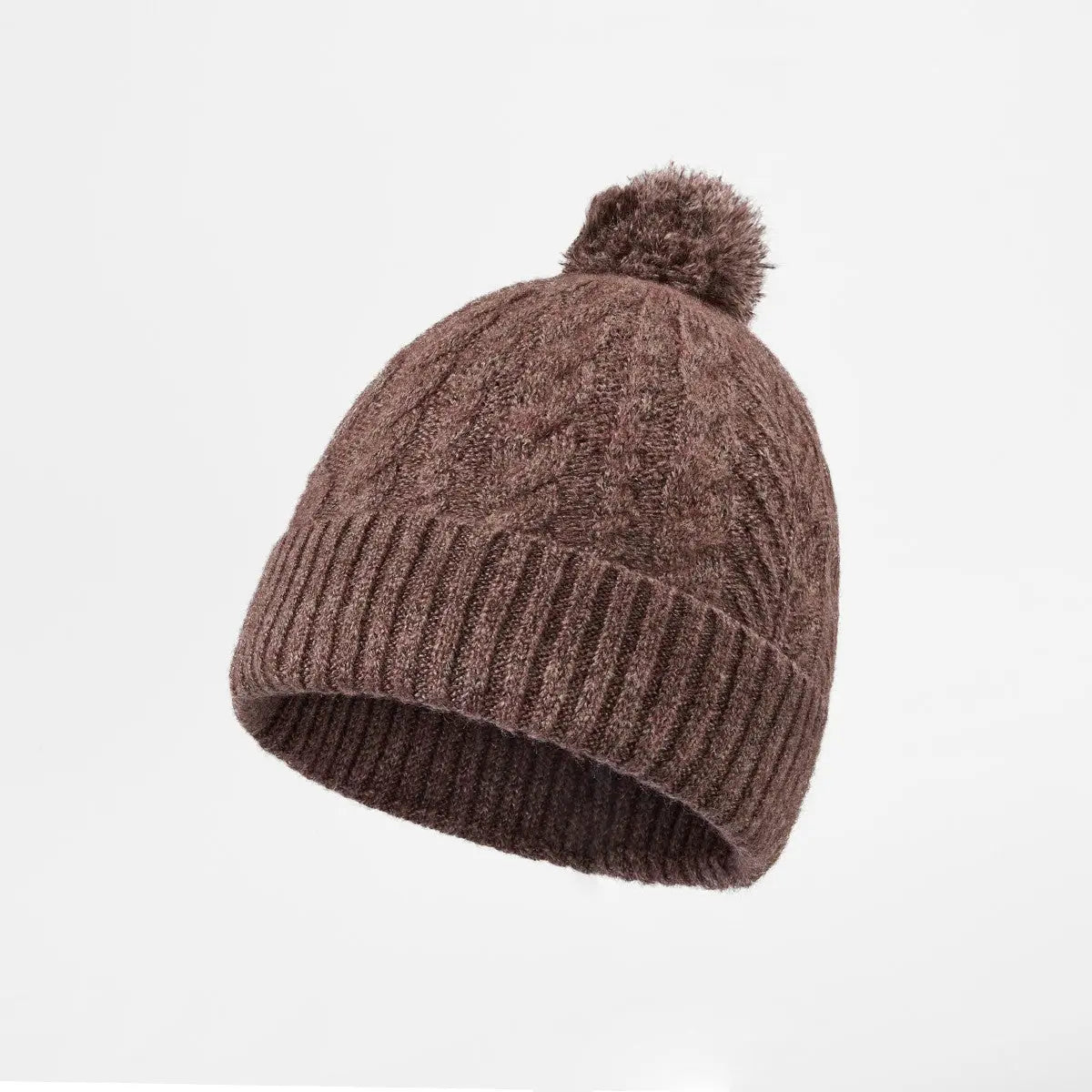 Blank Recycled Cable Knit Beanie with Pom-Pom Wholesale - 1335 Foremost Hat