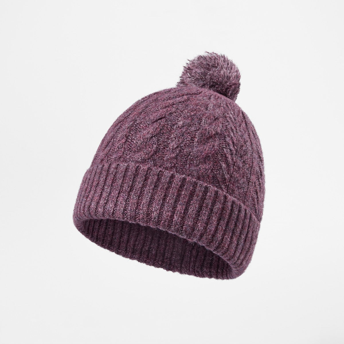 Blank Recycled Cable Knit Beanie with Pom-Pom Wholesale - 1335