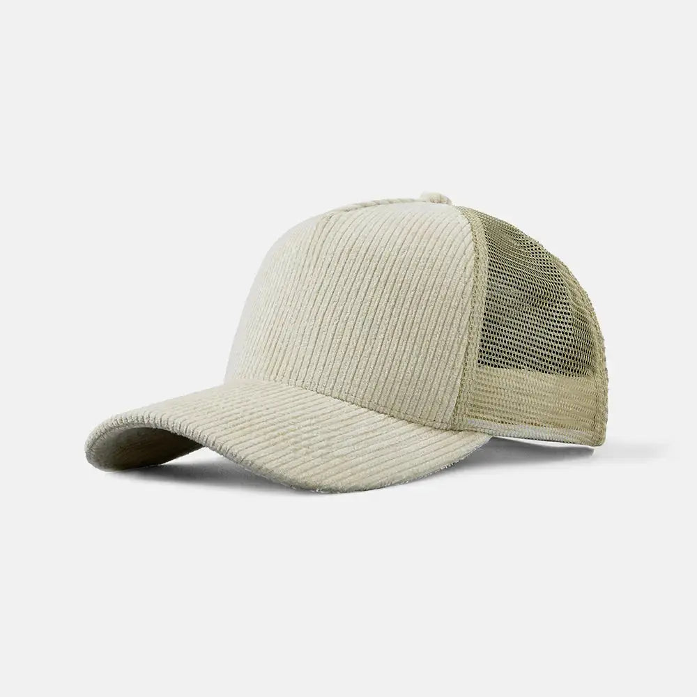 Blank 5 Panel Corduroy Trucker Hat - 5129 foremosthat