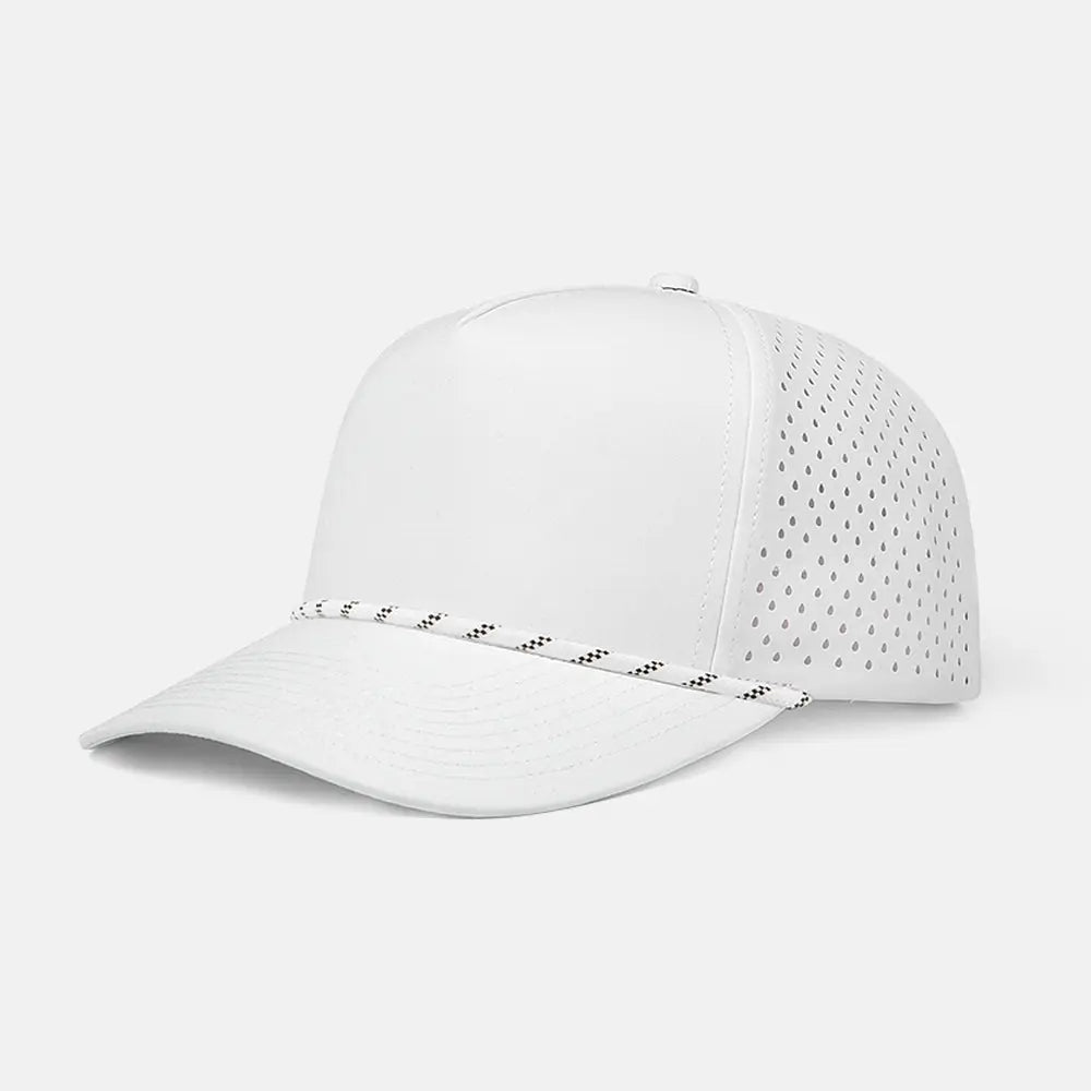 Blank Recycled Water Repellent Snapback Golf Rope Hat - 6526P  White-K178-6 Foremost Hat