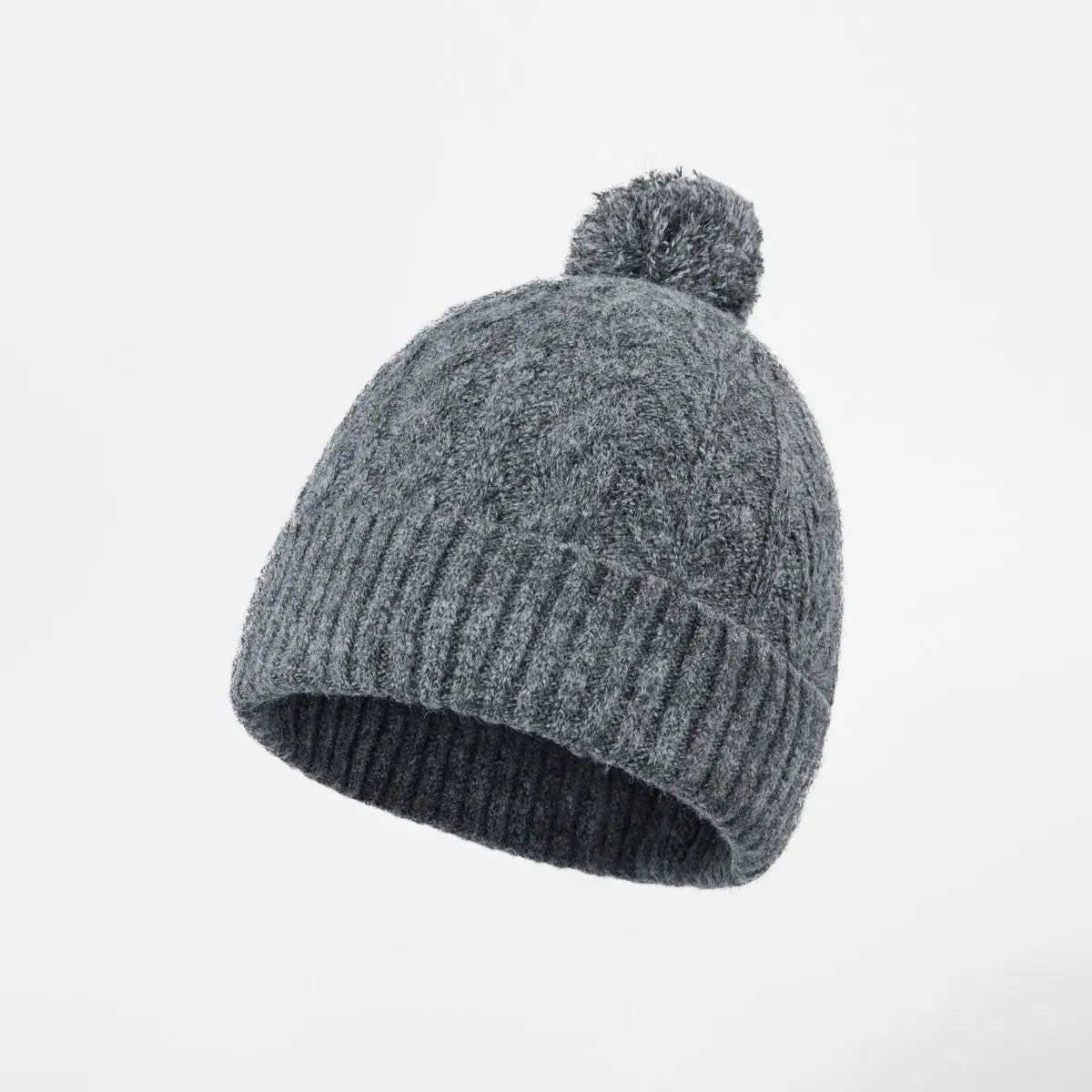 Blank Recycled Cable Knit Beanie with Pom-Pom Wholesale - 1335 Foremost Hat