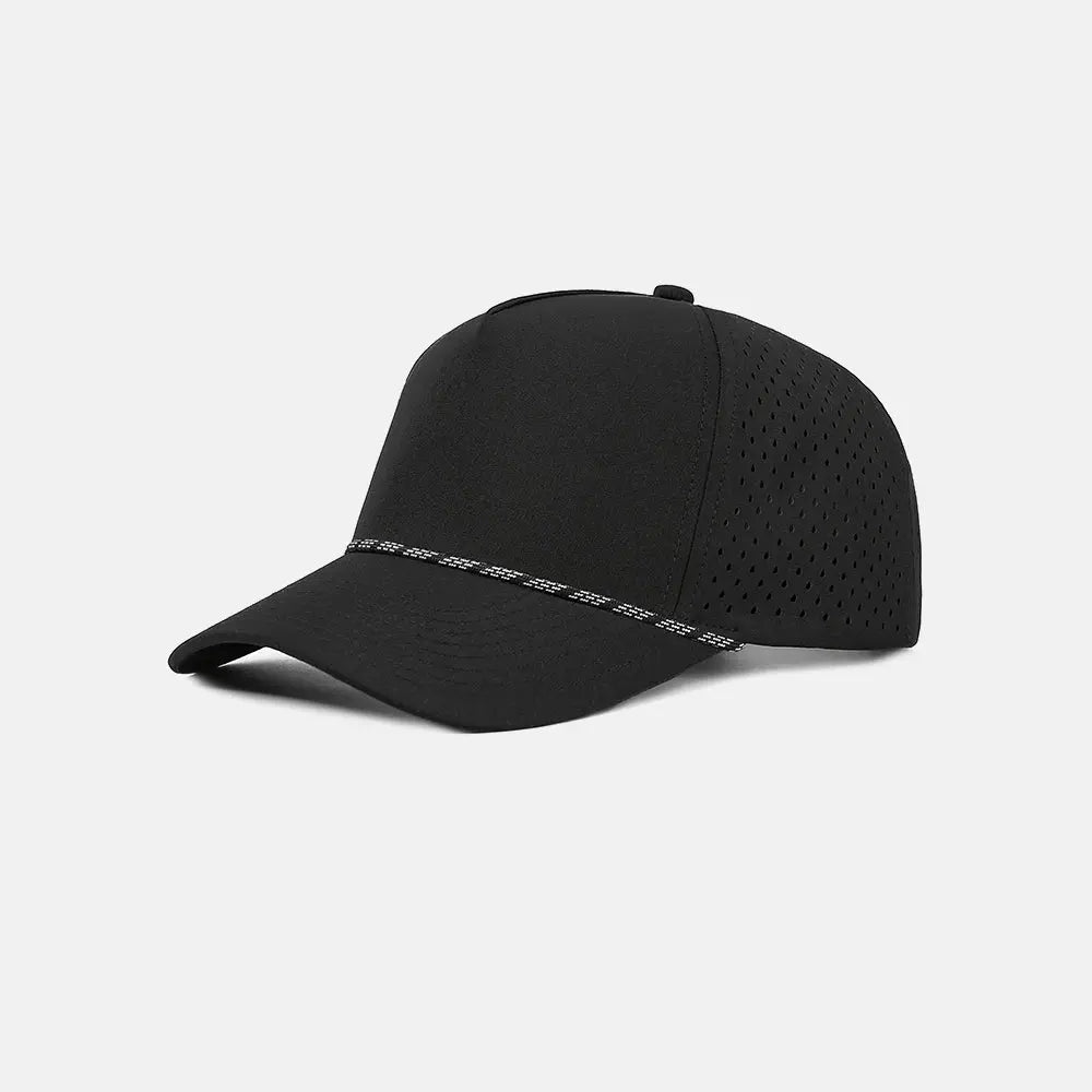 Blank Recycled Water Repellent Snapback Golf Rope Hat - 6526P  Black-K126-25 Foremost Hat