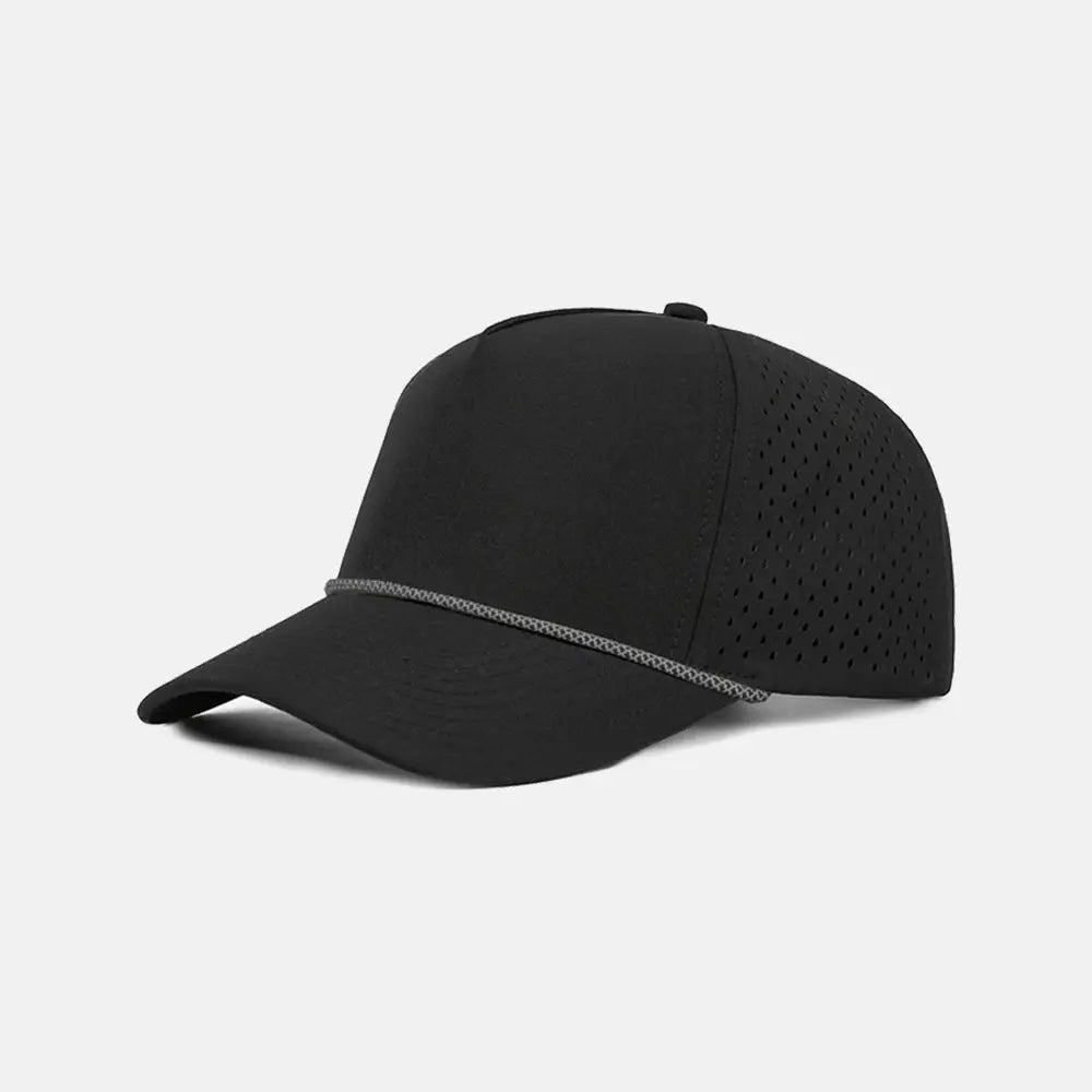 Blank Recycled Water Repellent Snapback Golf Rope Hat - 6526P  Black-K190-1 Foremost Hat