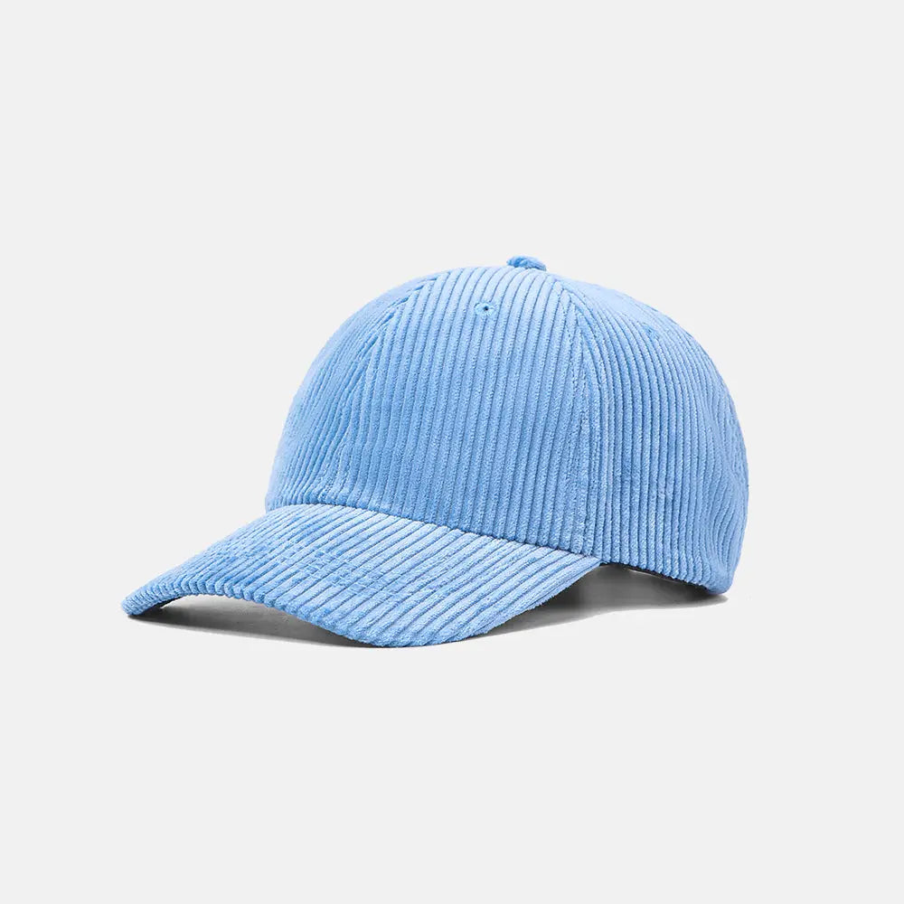 Blank 6 Panel Unstructured Corduroy Dad Hat - 6515  Water-Blue foremosthat