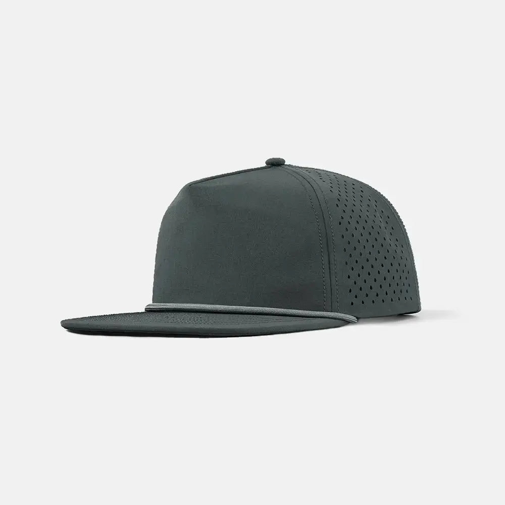 Blank Water Repellent Flat Bill Perforated Rope Snapback Hat - 5015P foremosthat