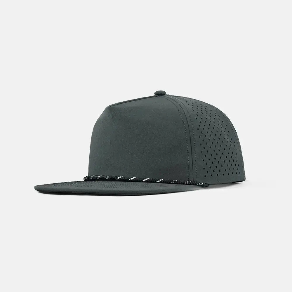 Blank Water Repellent Flat Bill Perforated Rope Snapback Hat - 5015P foremosthat