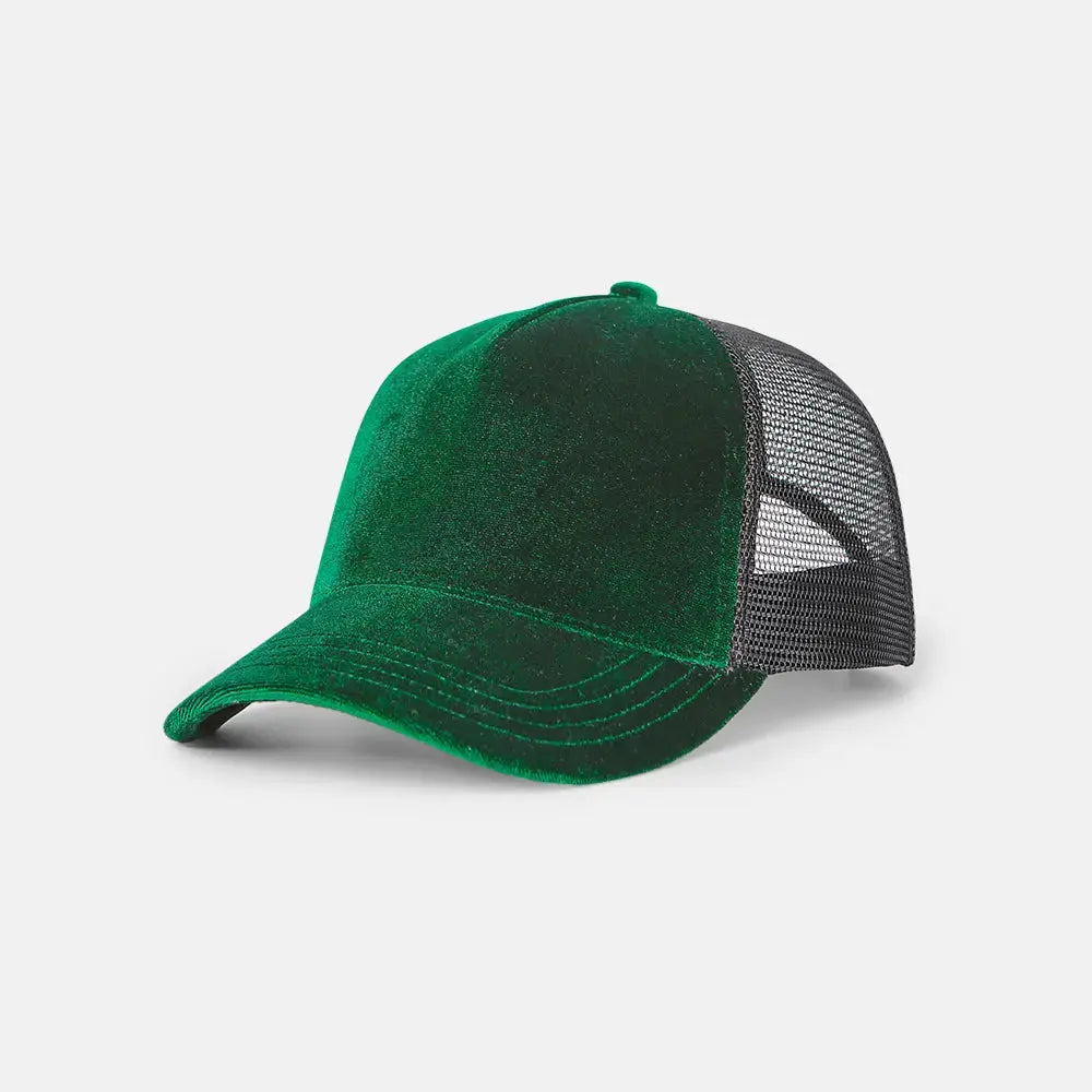 Blank 5 Panel Velvet Trucker Hat - 6529 foremosthat