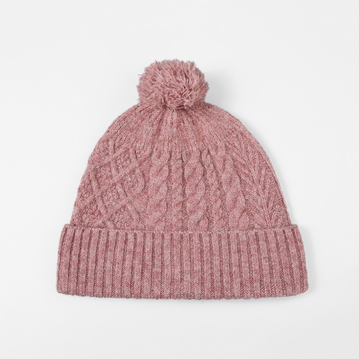 Blank Recycled Cable Knit Beanie with Pom-Pom Wholesale - 1335