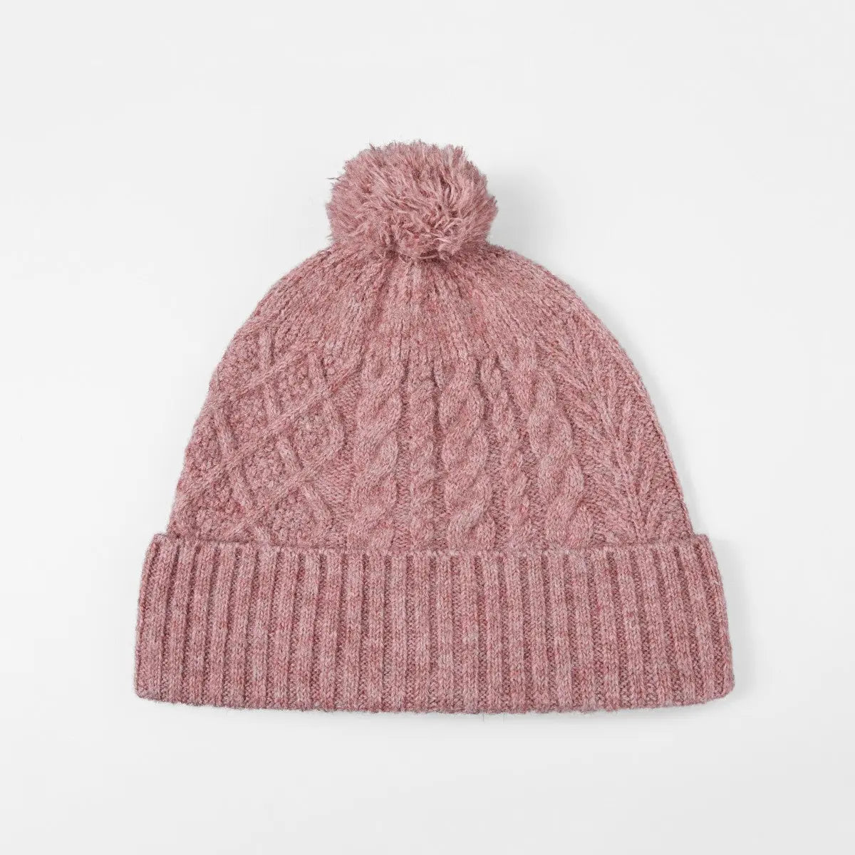 Blank Recycled Cable Knit Beanie with Pom-Pom Wholesale - 1335 Foremost Hat