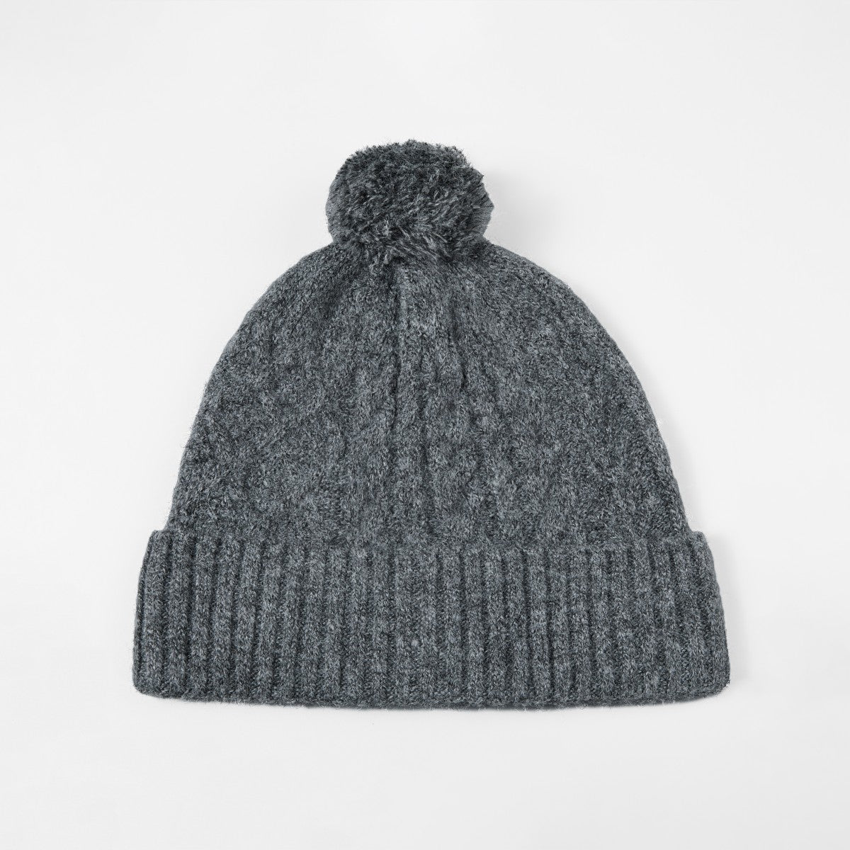 Blank Recycled Cable Knit Beanie with Pom-Pom Wholesale - 1335