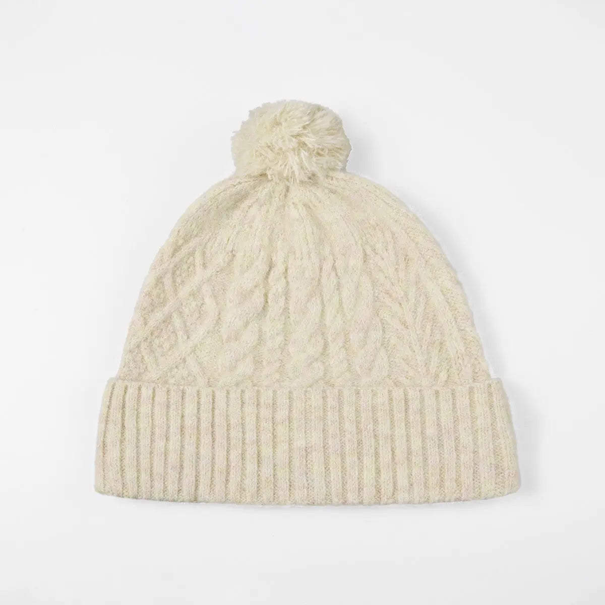 Blank Recycled Cable Knit Beanie with Pom-Pom Wholesale - 1335 Foremost Hat