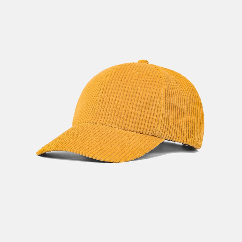 Blank 6 Panel Unstructured Corduroy Dad Hat - 6515  Golden-Yellow foremosthat