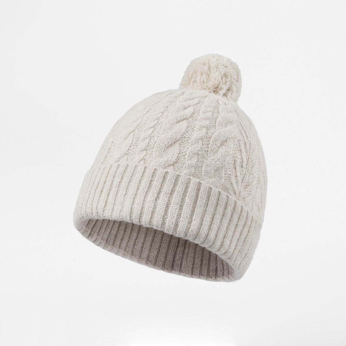 Blank Recycled Cable Knit Beanie with Pom-Pom Wholesale - 1335