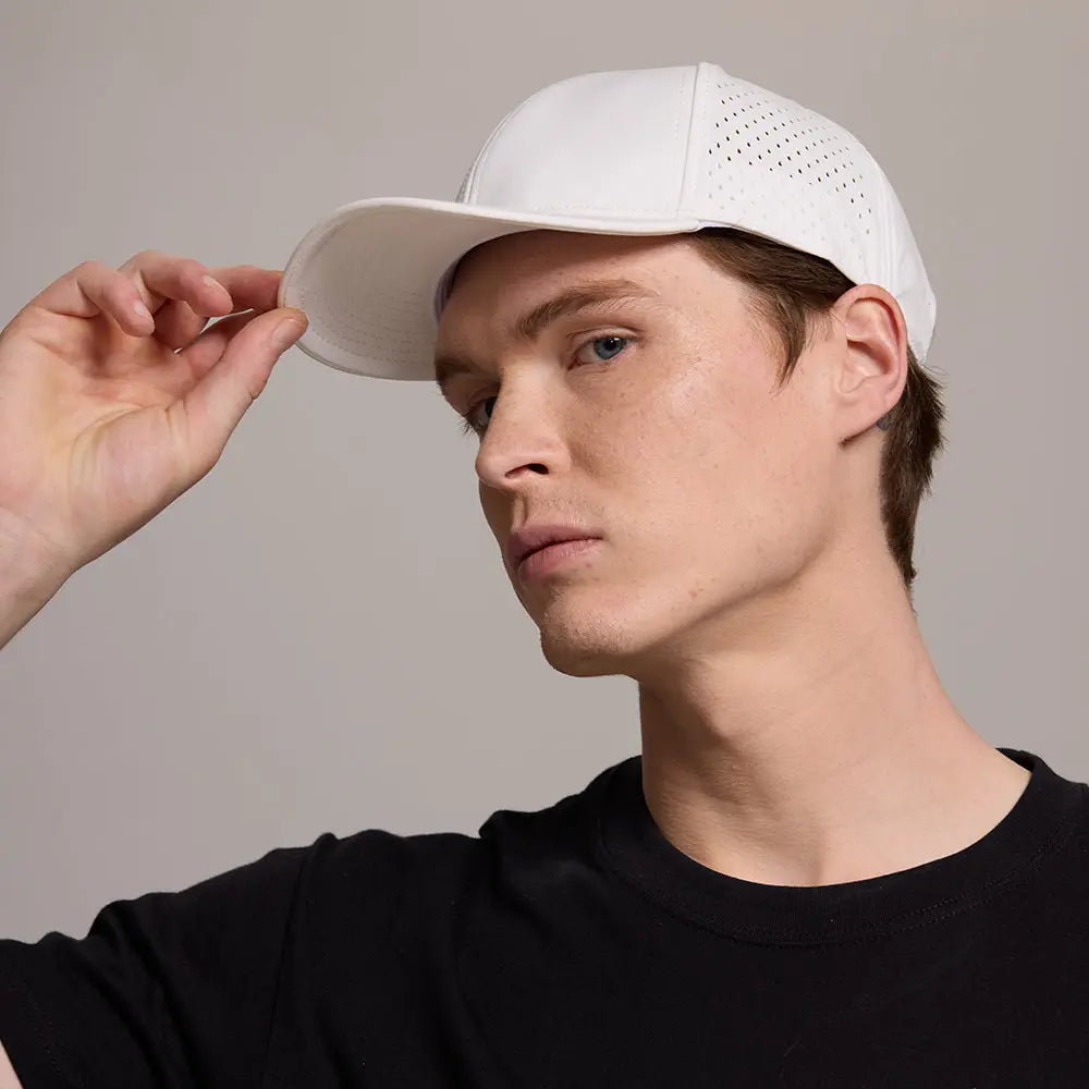 Blank 6 Panel Water Repellent Perforated Snapback Hats - 6266   foremosthat