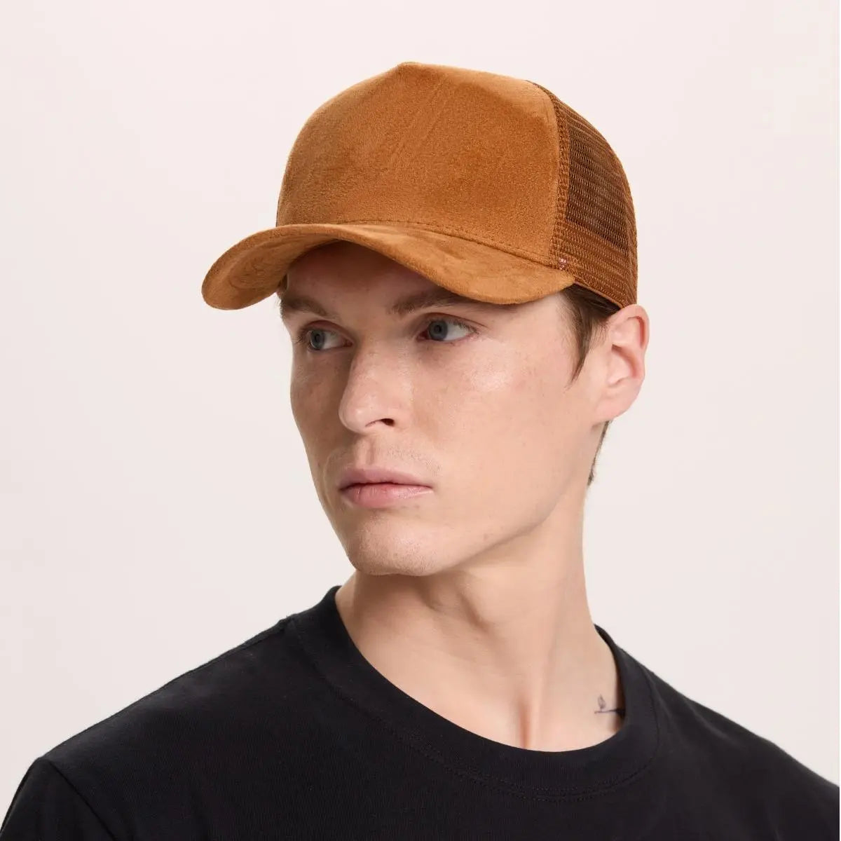 Blank 5 Panel Suede Trucker Hats Wholesale - 6710 foremosthat