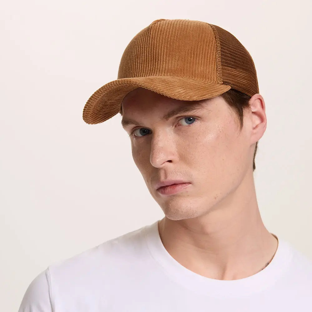 Blank 5 Panel Corduroy Trucker Hat - 5129   foremosthat