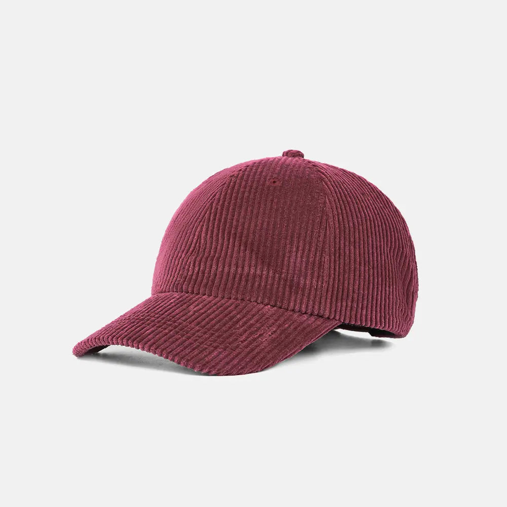 Blank 6 Panel Unstructured Corduroy Dad Hat - 6515  Claret foremosthat