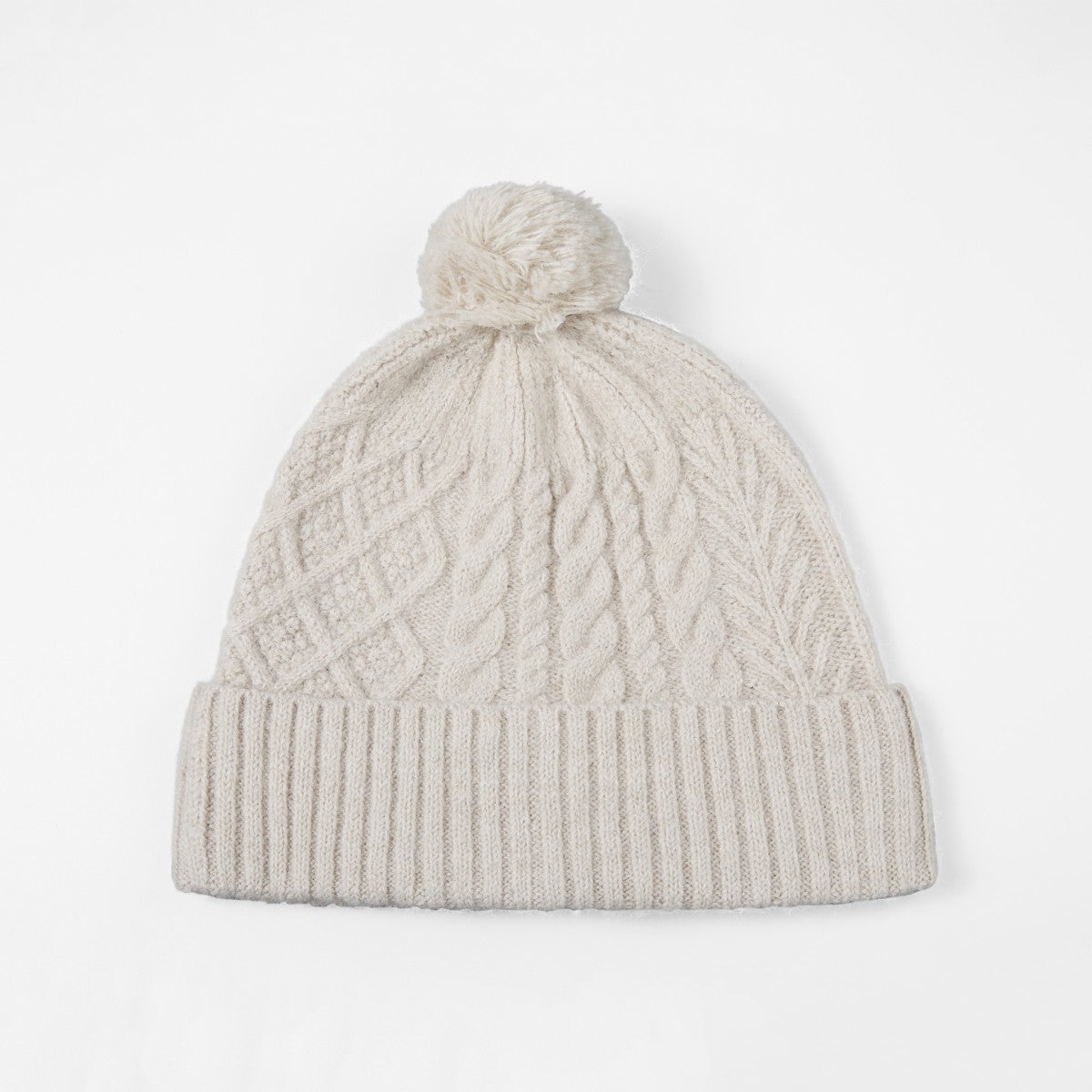 Blank Recycled Cable Knit Beanie with Pom-Pom Wholesale - 1335