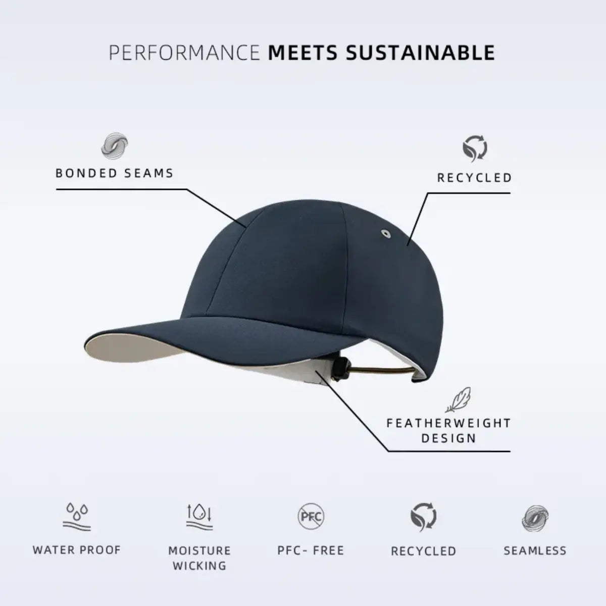 Blank Seamless Water Proof Light Weight Running Cap - 6057 foremosthat