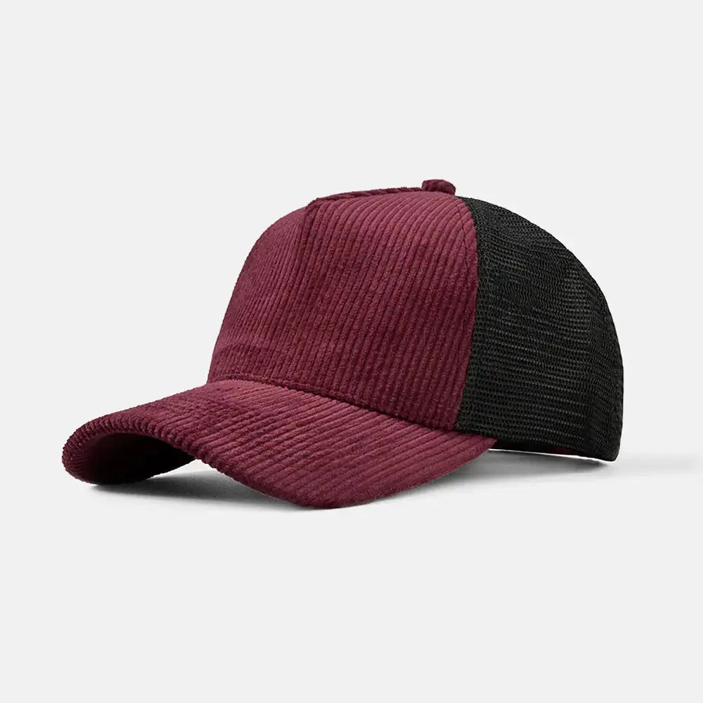 Blank 5 Panel Corduroy Trucker Hat - 5129 foremosthat