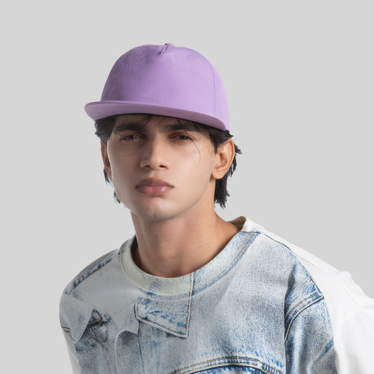 Blank 5 Panel Unstructured Nylon Snapback Hat Wholesale - 6712