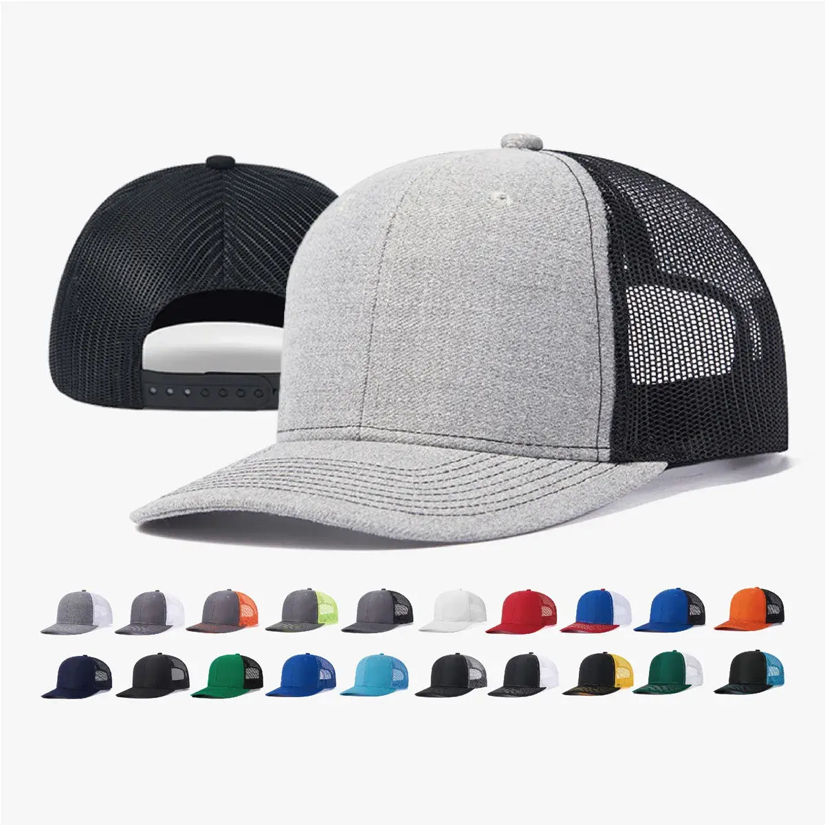 Blank 6 Panel Structured Mesh Trucker Hat Wholesale - 7018 Foremost Hat