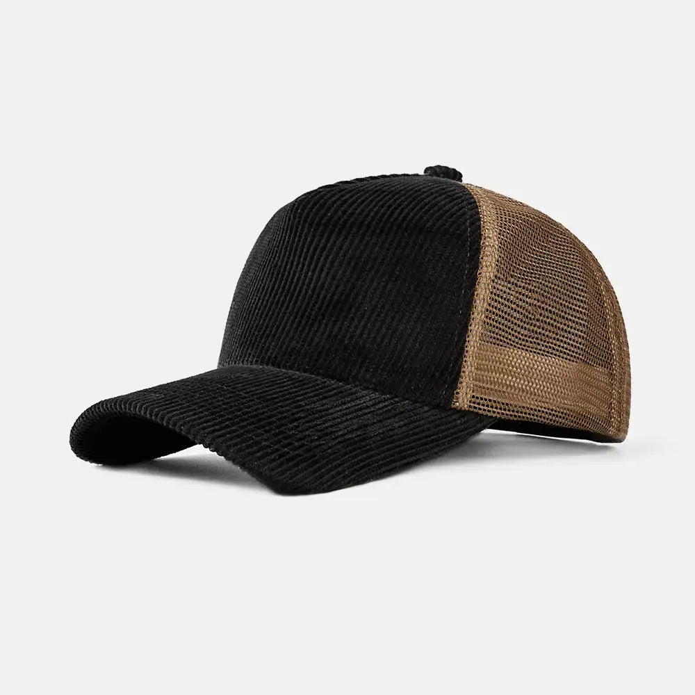 Blank 5 Panel Corduroy Trucker Hat - 5129 foremosthat