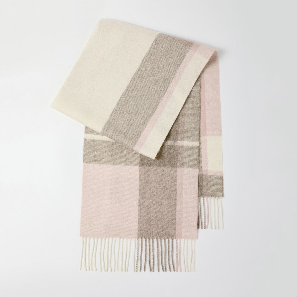 Blank 100% Sheep Wool Plaid Scarf Wholesale