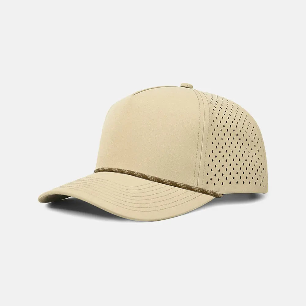 Blank Recycled Water Repellent Snapback Golf Rope Hat - 6526P  Khaki-K126-29 Foremost Hat