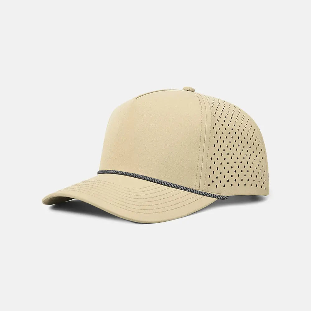 Blank Recycled Water Repellent Snapback Golf Rope Hat - 6526P  Khaki-K190-1 Foremost Hat