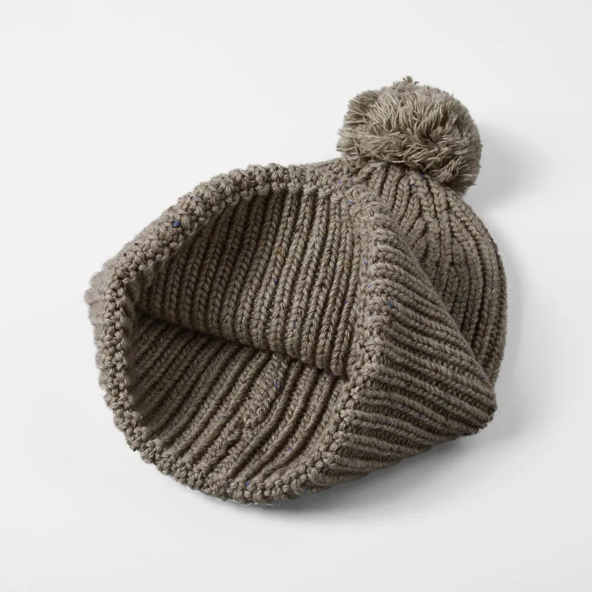 Blank Wool Speckled Beanie with Pom-Pom Wholesale - 1192 foremosthat