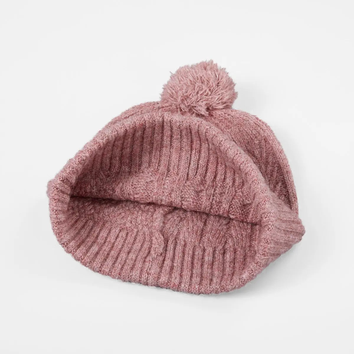 Blank Recycled Cable Knit Beanie with Pom-Pom Wholesale - 1335 Foremost Hat