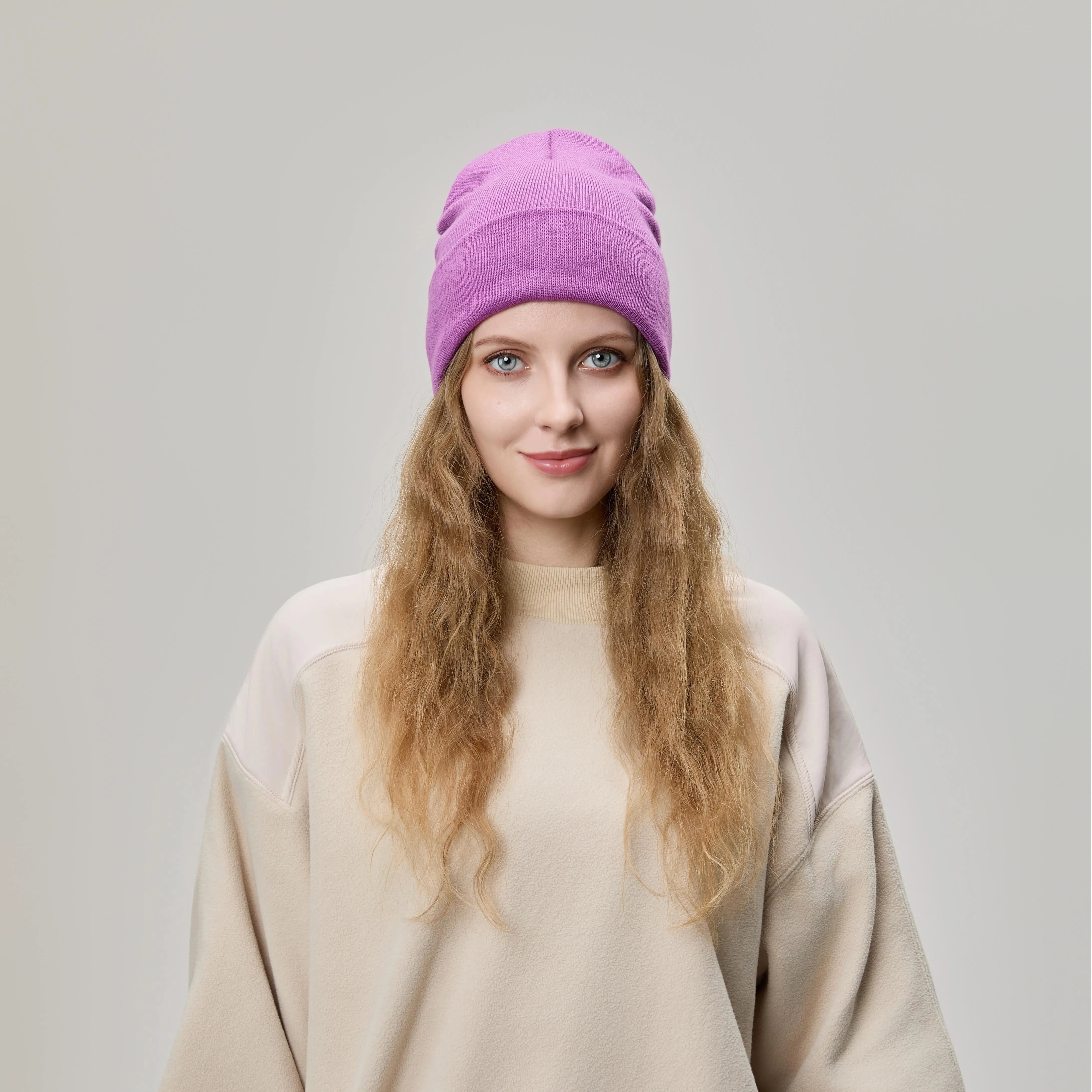 Blank Cuffed Wool Blend Beanie Wholesale - 1149 foremosthat