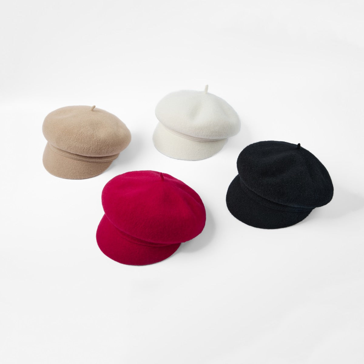 Blank RWS-Certified Wool Wide-Brim Beret Wholesale - 1323