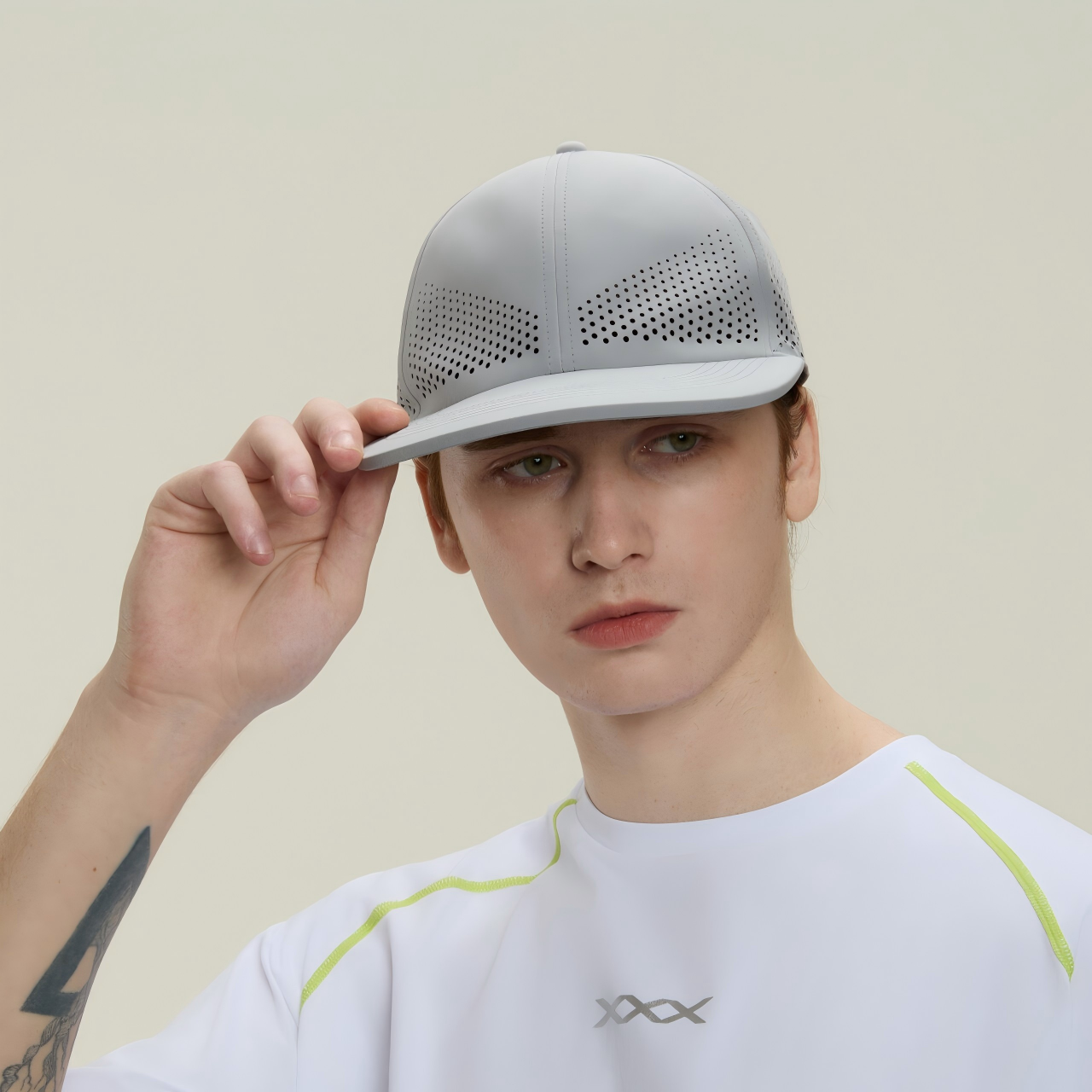 Blank Recycled 6 Panel Performance Perforated Dad Hat Wholesale - 6445