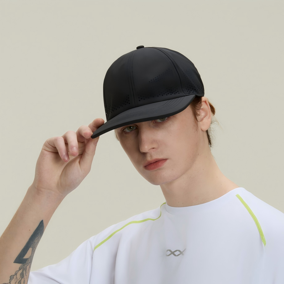 Blank Recycled 6 Panel Performance Perforated Dad Hat Wholesale - 6445