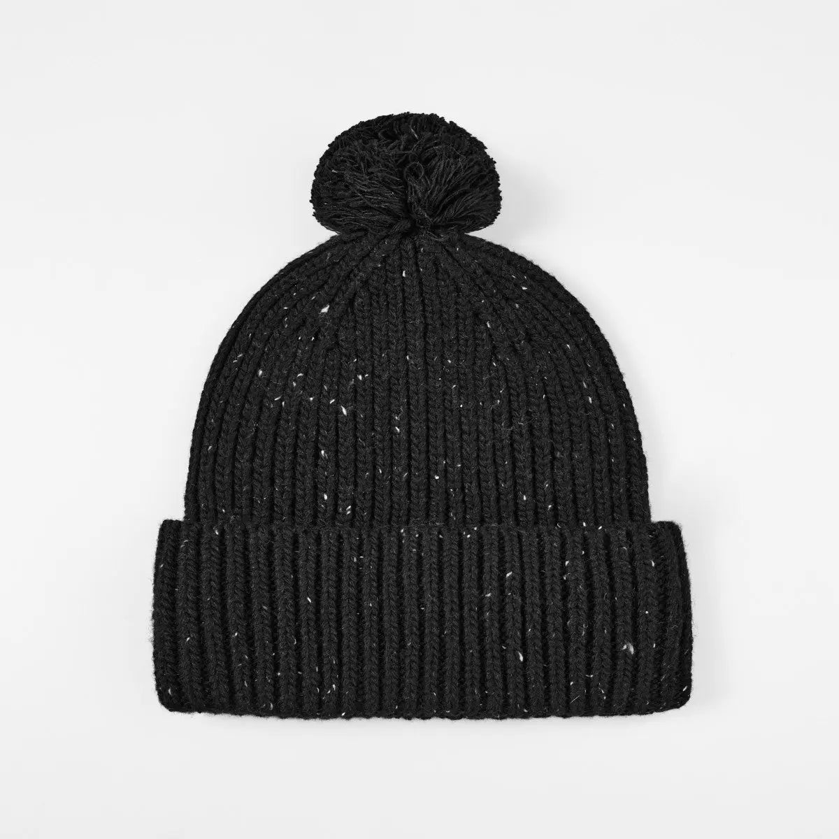 Blank Wool Speckled Beanie with Pom-Pom Wholesale - 1192 foremosthat